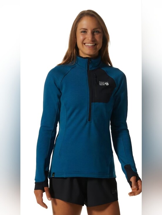 Mountain Hardwear Tops - Mountain Hardwear Polartec Power Grid Half Zip Jacket Women's S Blue Gorpcore